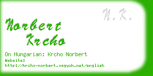 norbert krcho business card